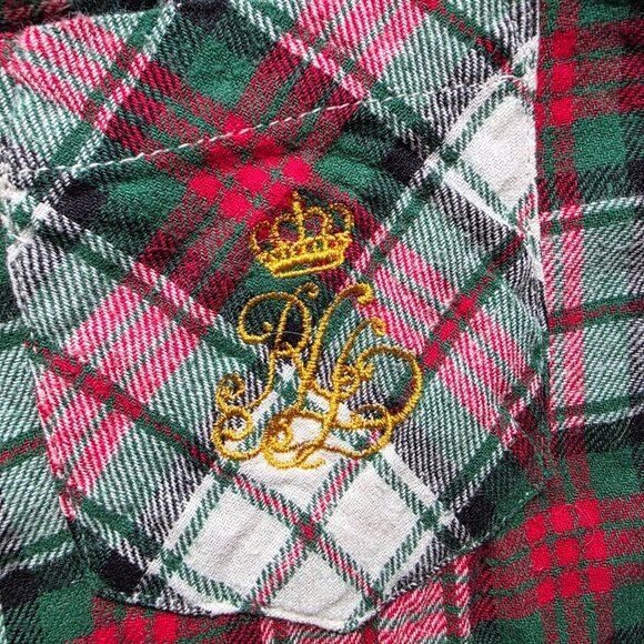 Lauren Ralph Lauren Plaid Nightgown S Button Down Long Sleeve Cotton - Picture 4 of 9